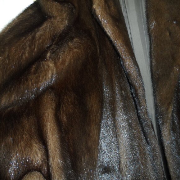 Classic Full Length Mink Coat-Dark Brown- size L/XL - Picture 9 of 16
